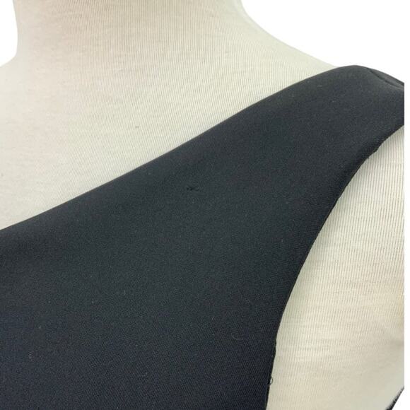 ASOS DESIGN One Shoulder Half Peplum Pencil Midi Dress Black Size 4 NWT - Picture 6 of 10